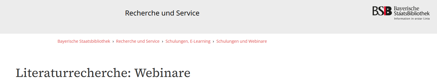 Webinare und Tutorials zur Literatur- und Musikrecherche