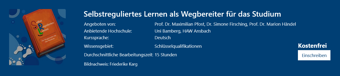 vhb-Workshop: Selbstregulierendes lernen, hier geht es zum Online-Kurs!