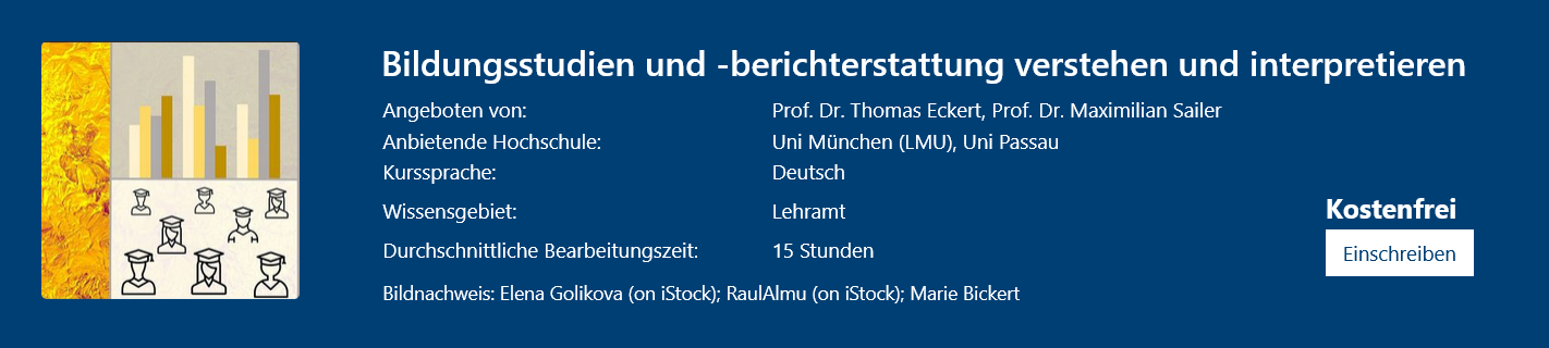 vhb-Workshop: Bildungsstudien und -berichterstattung, hier geht es zum Online-Kurs!