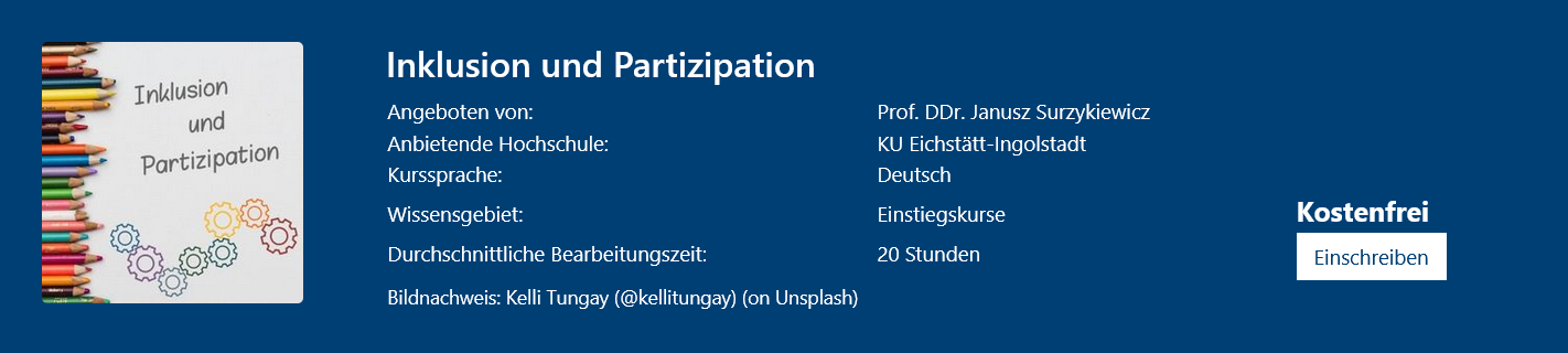 vhb-Workshop: Inklusion und Partizipation, hier geht es zum Online-Kurs!