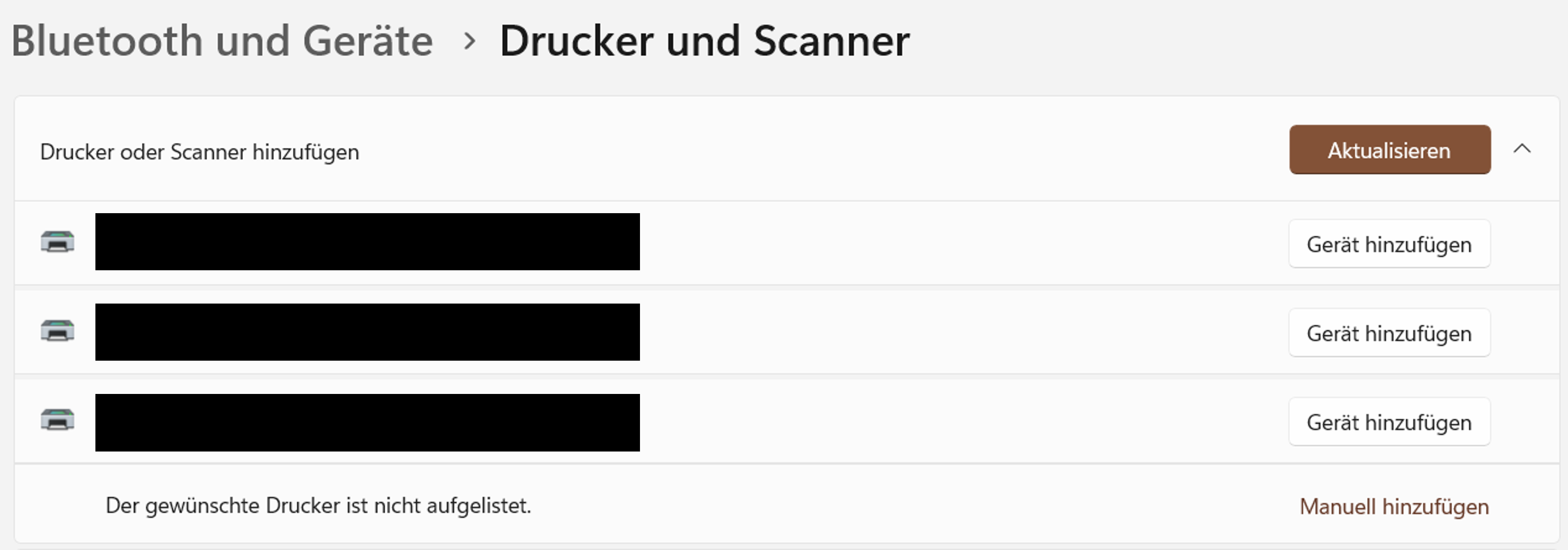 Drucker suche in Windows 11
