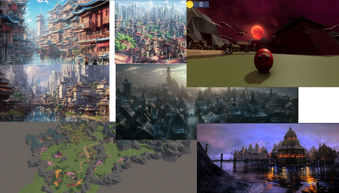 Moodboard from the early stage of development