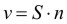 v gleich S multipliziert mit n