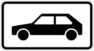 Zusatzzeichen 1048-10 - nur Personenkraftwagen, StVO