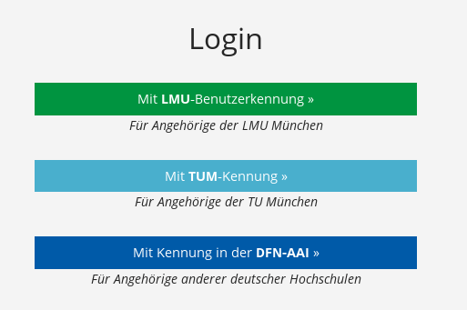 Der Anmeldebildschirm des LMU Moodle